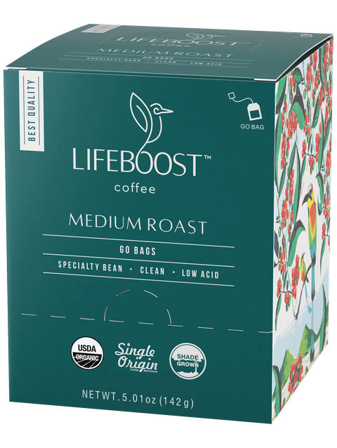 1x Medium Roast Lifeboost Go Bags -10 bags Best Buy