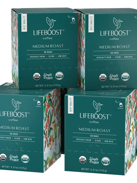 1x Medium Roast Lifeboost Go Bags -10 bags Best Buy