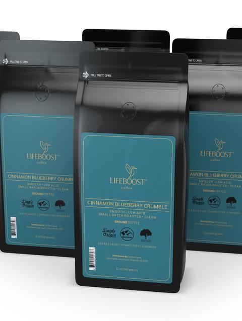 Lifeboost 6x Single Origin Specialty, Blueberry Cinnamon Crumble Coffee 12 oz Bag Best Price